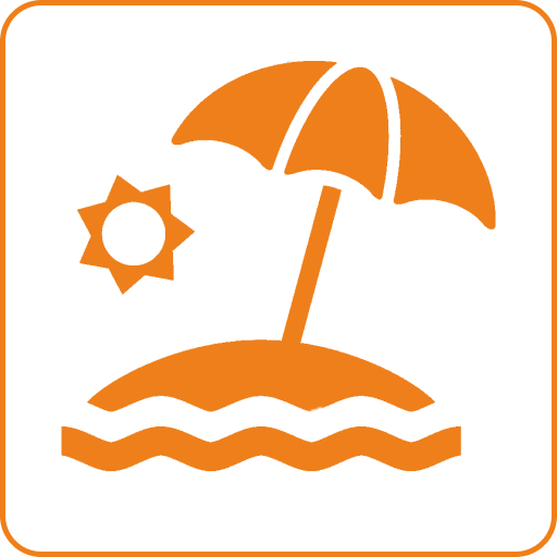 Обустроенный пляж